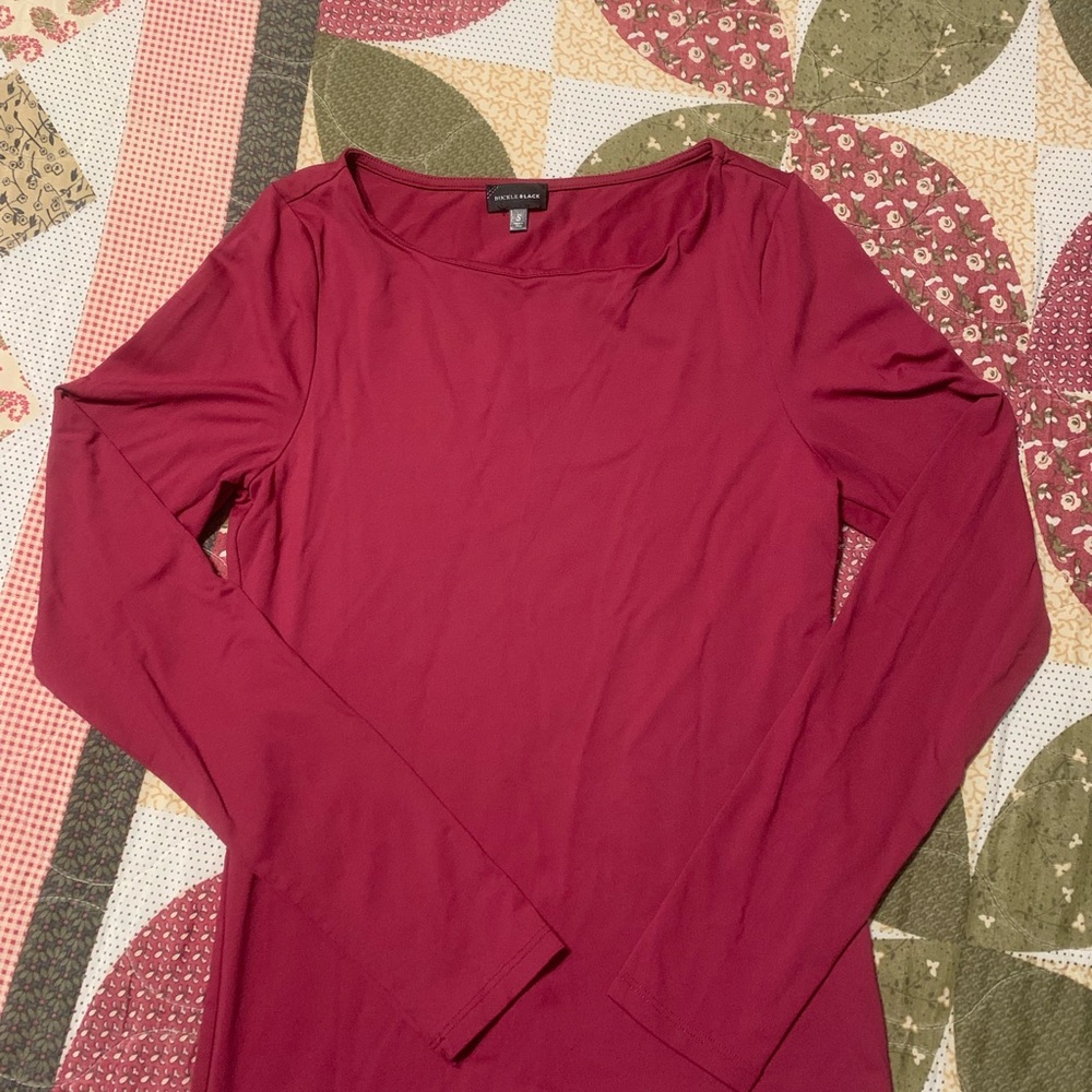 H&M Women's Long Sleeve Top in Deep Red